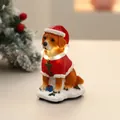 Festive Christmas golden retriever dog resin figurine with LED lights in Santa suit - Christmas Golden Retriever Resin Ornament