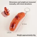 Realistischer PVC-Hot-Dog-Wurst-Schlüsselanhänger, Simulation von Lebensmittelmodell-Zubehör - Gebratener Hotdog - Schlüsselanhänger-Stil
