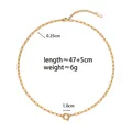 Minimalistische vergoldete Büroklammerkette aus Edelstahl, 47+5cm Länge, 6g Gewicht - Paperclip-Kette / Roségold