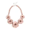 Elegant rose pink acrylic flower statement necklace for bohemian style women jewelry - Ocean Light Gray