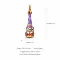 Cute cartoon owl pendant with purple hat and glasses, copper enamel charm for DIY jewelry - No.2 Owl Pendant / Pendant Only