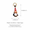 Colorful hand-painted penguin pendant charm with red snowflake hat and copper base - No.4 Penguin Pendant / Pendant Only