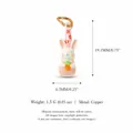 Detailed hand-painted white rabbit pendant in copper holding a carrot with pink floral hat - No.6 Rabbit Pendant / Pendant Only
