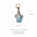 Hand-painted blue cartoon elephant pendant in enamel and gold-finished copper variant - No.8 Elephant Pendant / Pendant Only