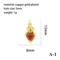 Detailed view of an 18K gold-plated heart pendant with crown design and measurements - Gold Heart Crown Pendant Only (Without Chain) (A-1)