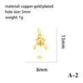 Detailed macro view of a copper gold-plated heart pendant with crown and dimensions - Gold Crown Heart Pendant - White (A-2)