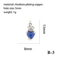 Detail view of heart crown pendant showing 13mm height and 8mm width technical dimensions. - Silver Crown Heart Pendant - Blue-Purple Gradient (B-3)