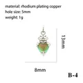 Detail view of a heart-shaped crown pendant with dimensions and material specs. - Iridescent Green-Gold Crown Heart Pendant (P03137-B-4)