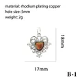 Vintage filigree heart pendant in rhodium-plated copper, size 17x18mm for DIY jewelry. - Silver Hollow Heart Pendant (P03118-B-1)
