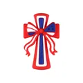 USA Independence Day 3D silicone cross bead featuring American flag stars and stripes - 3D USA Cross Style