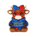 USA Independence Day 3D silicone cow bead featuring 250 years anniversary commemorative sign - 3D Blue 250th Highland Cow Style