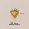 Gouden hartvormige roestvrijstalen hanger met centrale zirkonia-steen - Liefdesamulet Stijl (Pendant Only (Without Chain))