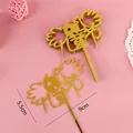 Shiny gold acrylic Children's Day cake topper for birthday party decoration, 5.5x9cm - Children's Day Style / 10 Pieces Pack / Gold