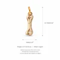 Colgante único de cobre con forma de hueso y patrón esmaltado para la creación de joyería DIY - Colgante de Hueso Antiguo No.3 (JXPK260311KI)