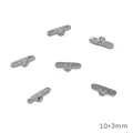 Cuentas espaciadoras plateadas de 2 agujeros con circón para joyería, 10x3mm - Círculo Circonio Individual (Platinado)