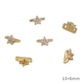 Cuenta espaciadora de flor de 4 pétalos de 10x6mm bañada en oro de 14K con doble agujero - Flor Pequeña de 5 Pétalos (Oro Lleno 14K)