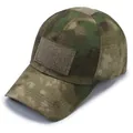 Camouflage tactical baseball cap with velcro patches for outdoor sun protection - One Size Adjustable / Army Green