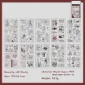 Vintage aesthetic sticker sheets set for scrapbooking and journaling 20 pieces pack - Before Dawn / 20 Pieces/Pack