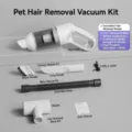 Portable cordless pet hair vacuum cleaner with high suction for cat and dog grooming - Electric Pet Hair Vacuum / White