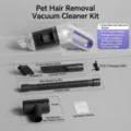 Professional portable cordless pet hair vacuum cleaner kit with multiple cleaning nozzles - Electric Pet Hair Vacuum / Grey Purple