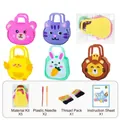 DIY Filz-Handtaschen Bastelset für Kinder mit Tiermotiven und allen Zubehörteilen - Kleintier-Handtaschen-Stil (OPP-Beutel) / 78g Set
