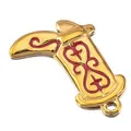 Vergoldeter Edelstahl-Cowboystiefel-Anhänger mit rotem Emaille-Design für DIY-Schmuck - 15mm Stil / Rot