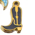 Eleganter goldener Cowboy-Stiefel-Anhänger mit schwarzer Emaille für DIY-Schmuckherstellung - 11mm Stil / Schwarz
