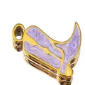 Exquisiter vergoldeter Edelstahl-Stiefelanhänger mit elegantem lila Emaille-Tropföl-Inlay - 11mm Stil / Lila