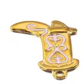 Goldener Edelstahl Stiefel Anhänger mit rosa Emaille Herz Motiv für DIY Schmuck - 15mm (5 Stk.) / Rosa