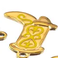 Anhänger in Stiefelform aus Edelstahl mit gelber Emaille für DIY-Schmuckherstellungsprojekte - 15mm (5 Stk.) / Gelb