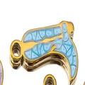 Vergoldeter Edelstahl-Stiefel-Anhänger mit hellblauem Emaille-Detail für DIY-Schmuck - 11mm (5 Stück/Packung) / Blau