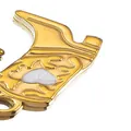 Detaillierte Ansicht eines goldenen Stiefelanhängers aus Edelstahl mit Herzmotiv - Herz-Stil / 5 Stück / Weiß