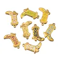 Buntes Set aus Emaille-Edelstahl-Cowboystiefel-Anhängern für DIY-Armbänder und Halsketten - 15mm (5 Stk.) / Gold