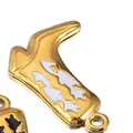 Stiefel-Anhänger aus Edelstahl in Gold mit weißer Emaille für DIY-Schmuckherstellung - Weißer Stiefel Stil / 14mm (5 Stück/Packung) / Weiß
