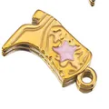 Goldener Stiefel-Anhänger aus Edelstahl mit rosa Stern für DIY-Schmuckherstellung - Stern-Stil / 5 Stück / Rosa