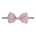 Dusty pink ribbed bow headband with soft elastic nylon strap for newborn baby girls - Light Pink (818)