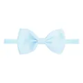 Soft light blue baby bow headband featuring a stretchy nylon band for comfortable wear - Light Blue (303)
