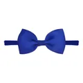 Royal blue grosgrain ribbon bow headband with soft elastic nylon band for babies and infants - Navy Blue (6)