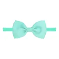 Soft mint green elastic nylon bow headband for infants and baby girls hair accessories - Mint Green (34)