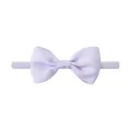 Soft lavender nylon elastic headband with a grosgrain bow for babies and girls - Light Purple (420)