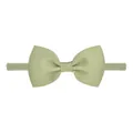Comfortable stretchy sage green grosgrain bow headband for babies and newborn infants - Pale Green (567)