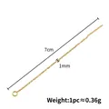 Gold-plated titanium steel ear threader chain with open ring for DIY jewelry - Welded Ring Tassel Chain / 1mm Chain Width, 7cm Total Length / Gold