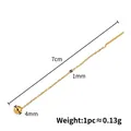 Polished gold titanium steel ear threader chain with 4mm ball for DIY jewelry making - Round Ball Ear Threader Tassel / 1mm Chain Width, 7cm Total Length (4mm Ball) / Gold