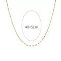 Elegante vergoldete Flachpanzerkette Halskette mit 40+5cm verstellbarer Verlängerung - Nur Kette (Ohne Anhänger) (Lippenkette) / 40+5cm / Gold