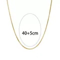 Elegante 18K vergoldete Kupfer-Box-Halskette mit 40+5cm verstellbarer Länge für Damen - Nur Kette (Ohne Anhänger) (1.2 Box-Kette) / 40+5cm / Gold