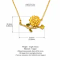 Vintage yellow flower pendant necklace in gold finish with copper material and size dimensions - November