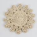 Handwoven sunflower straw placemat made of natural corn husk for dining table heat insulation - Small Flower