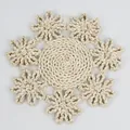 Handmade natural corn husk woven flower-shaped heat-resistant table mat for home decor - Snowflake Style