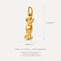 Gold-plated candy shaped stainless steel pendant charm featuring precise size and weight - Candy Shape Pendant / Gold