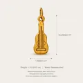 18K gold plated stainless steel guitar charm pendant with dimensions - Guitar Style Pendant / Gold